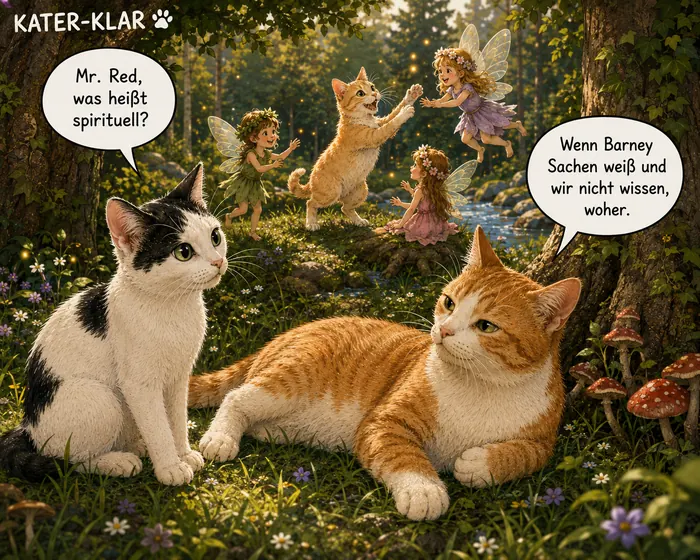 Cartoon: Schnupfi fragt Mr. Red, was spirituell heißt